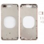 Couverture arrière transparente avec lentille de caméra et plateau de carte SIM et clés latérales pour iPhone 8 plus (or)