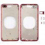 Couverture arrière transparente avec lentille de caméra et plateau de carte SIM et clés latérales pour iPhone 8 Plus (rouge)