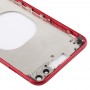 Transparent baklucka med kameralinslins & SIM-kortfack och sidokanaler för iPhone 8 plus (röd)