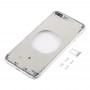 Transparente de la contraportada con la lente de la cámara y la bandeja de tarjeta SIM y Laterales Claves para el iPhone 8 Plus (blanco)