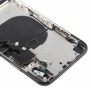 Volver conjunto de la cubierta de la batería con el lado Keys & vibrador y altavoz ruidoso & Power Botón + Botón de volumen Cable de la flexión y la bandeja de tarjeta y adhesivo de la batería para el iPhone X (Negro)