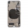 Akun takakannen kokoonpano sivunäppäimillä ja vibraattorilla ja kovaa kaiutinta ja virtapainike + äänenvoimakkuuspainike Flex Cable & Card Tray & Akun liima iPhone X (valkoinen)