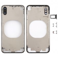 iPhone X用カメラレンズ＆SIMカードトレイ＆サイドキーと透明バックカバー（ブラック）