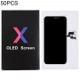 50 PCS纸板包装黑匣子的iPhone X液晶屏和数字转换器完全组装