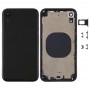 Tagasi korpuse kate kaamera objektiivi ja SIM-kaardi salve ja külgvõtmetega iPhone xr jaoks (must)