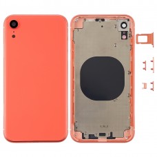Zadní kryt pouzdra s kamerou Lens & SIM karta Zásobník a boční klávesy pro iPhone XR (Coral)