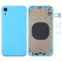 უკან საბინაო საფარი კამერა ლინზები და SIM ბარათის უჯრა და გვერდითი გასაღებები iPhone XR (ლურჯი)