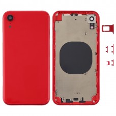 Takaisin kotelon kansi kameran linssillä & SIM-korttilokerolla ja sivunäppäimillä iPhone XR: lle (punainen)