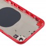 Couvercle de boîtier arrière avec lentille de caméra et plaquettes de carte SIM et touches latérales pour iPhone XR (rouge)