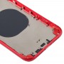 Vissza ház fedele kamera lencse és SIM kártya tálca és oldalsó gombok iPhone xr (piros)