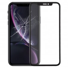 Front Screen Outer Glass Lens with Frame + OCA Optically Clear Adhesive for iPhone XR (Black)