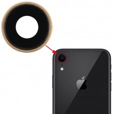 Macchina fotografica posteriore Lunetta con copriobiettivo per iPhone XR (oro)
