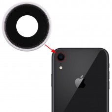 Macchina fotografica posteriore Lunetta con copriobiettivo per iPhone XR (bianco)