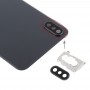 Couverture arrière de la batterie avec cadre de caméra arrière et lentille et adhésif pour iPhone XS max (noir)
