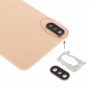 Batería de la contraportada con el bisel hacia atrás la cámara y lente y Adhesivo para iPhone XS Max (Oro)