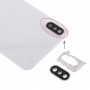 Copertura posteriore della batteria con la macchina fotografica posteriore Lunetta & obiettivo e adesivo per iPhone XS Max (bianca)