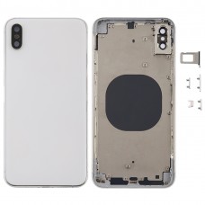 Задняя крышка с камерой карта лотка и боковыми клавишами объектива и SIM для iPhone XS Max (белый)