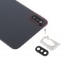バックカメラベゼル＆iPhone XS用レンズ＆接着剤でバッテリーバックカバー（ブラック）