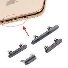 Sidoknappar (strömbrytare + volymknapp + mute-knapp) för iPhone XS / XS Max (Svart)