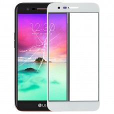 Ekran przedni zewnętrzny szklany obiektyw do LG K10 (2017) (biały)