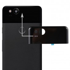 Google Pixel 2 Cubierta posterior de la cubierta superior lente de cristal (Negro)