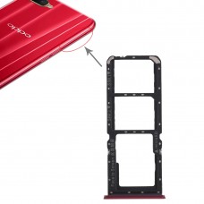 2 x SIM-kaardi salv + Micro SD-kaardi salve OPPO K1 jaoks (punane)
