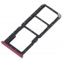 2 x plateau de carte SIM + plateau de cartes Micro SD pour Oppo A7X (rouge)