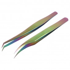 2 in1 Colorful Curved Tip Tweezers 