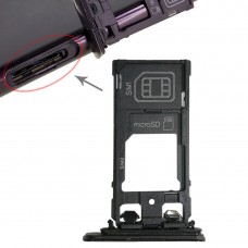 Tarjeta de la bandeja de tarjeta SIM1 + SIM2 / bandeja de tarjeta Micro SD para Sony Xperia XZ (Negro)