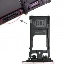 SIM1 vassoio di carta + SIM2 carta / Micro SD vassoio di carta per Sony Xperia XZ (colore rosa)