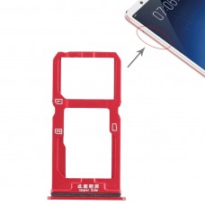 Bandeja Bandeja de tarjeta SIM + Tarjeta SIM / bandeja de tarjeta Micro SD para Vivo X20 (rojo)