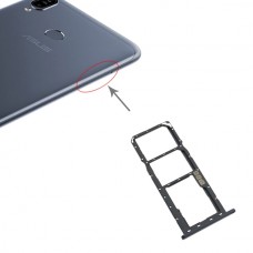 Plateau de carte SIM + plateau de carte SIM + plateau de carte micro SD pour Asus Zenfone Max M2 ZB633KL (Noir)