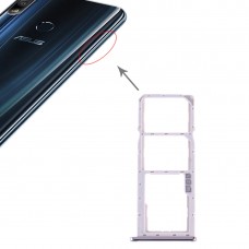 SIM Card Tray + SIM ბარათის უჯრა + მიკრო SD ბარათის უჯრა ამისთვის Asus Zenfone Max Pro (M2) ZB631KL (ვერცხლისფერი)