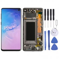LCD Screen and Digitizer Full Assembly with Frame for Galaxy S10 (Black)