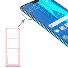 SIM kártya tálca + SIM kártya tálca + mikro SD kártya tálca a Huawei Y9 (2019) (rózsaszín)
