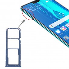 SIM-карты лоток + SIM-карты лоток + Micro SD-карты лоток для Huawei Y9 (2019) (синий)