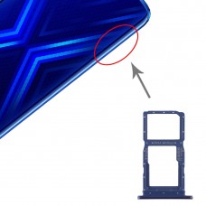 Slot per scheda SIM + Slot per scheda SIM / Micro SD vassoio di carta per Huawei Honor 9X (blu)