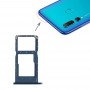 Bandeja Bandeja de tarjeta SIM + Tarjeta SIM / bandeja de tarjeta Micro SD para Huawei P Smart + (2019) (azul)
