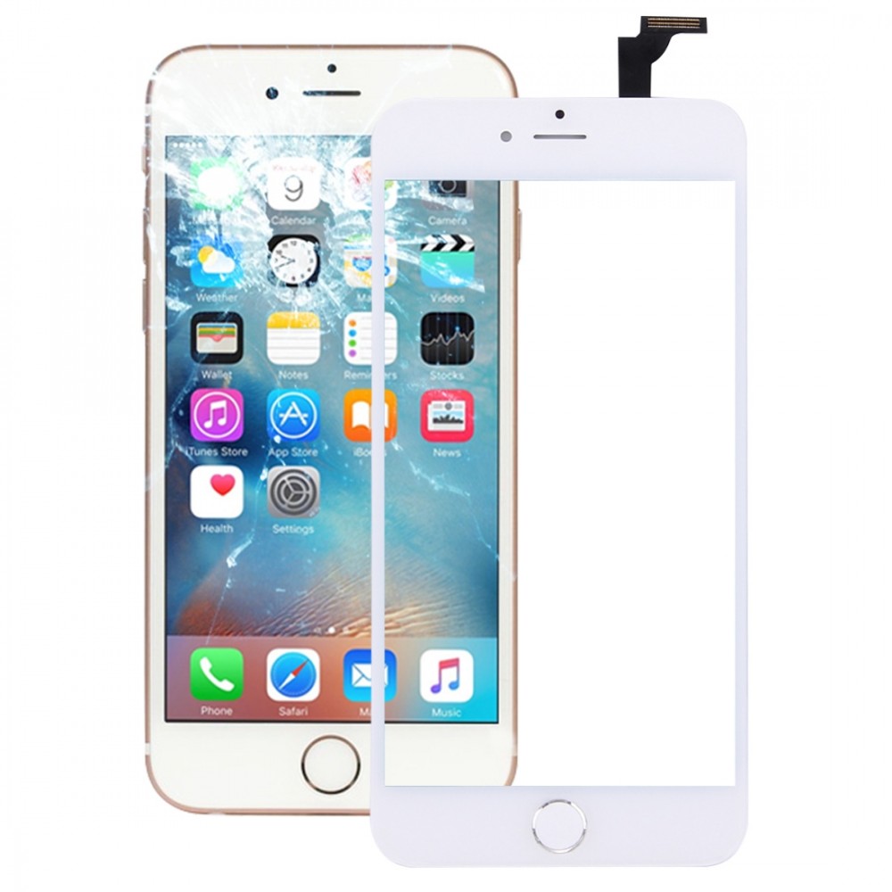2 in 1 for iPhone 6 Plus Original Touch Panel Digitizer + Silver Home Button(White)