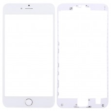 3 в 1 для iPhone 6с Plus (Передній екран Outer скло об'єктива + передньої частини корпусу РК-рамка + Home Button) (срібло)