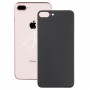 Easy Replacement Big Camera Hole Glass Back Battery Cover with Adhesive for iPhone 8 Plus(Black)