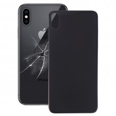 Easy Replacement Big Camera Hole Glass Back Battery Cover with Adhesive for iPhone X(Black) 