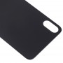 Fácil reemplazo de Gran Agujero de la cámara de cristal de la tapa de la batería con Adhesivo para iPhone X (Negro)