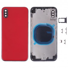 Back Housing Cover with SIM Card Tray & Side keys for iPhone X(Red)