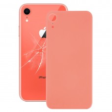Easy Replacement Big Camera Hole Glass Back Battery Cover with Adhesive for iPhone XR(Coral)