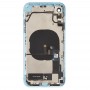 电池后盖组件（与侧键及大声扬声器和汽车及相机镜头与卡片盘和电源键+音量键+充电接口+信号排线及无线充电模块）的iPhone XR（蓝）