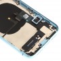 Batteri Back Cover Assembly (med sidoknappar och högtalare & Motor & Camera Lens & Card Fack & Strömbrytare + Volymknapp + Laddningsport + Signal Flex Cable & Wireless Laddningsmodul) för iPhone XR (blå)