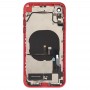 Акумулаторно покритие на батерията (със странични клавиши и силен високоговорител и мотор и камера за лента и бутон за захранване + бутон за зареждане + сигнал + сигнал Flex кабел и безжичен модул за зареждане) за iPhone XR (червено)