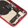 עצרת סוללת כריכה אחורית (עם רמקול מפתחות Side & Loud & Motor & מצלמת עדשה & כרטיס המגש & Power Button + Volume Button + טעינת הנמל + אות Flex Cable & Wireless טועה מודול) עבור XR iPhone (אדום)