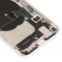 Akun takakannen kokoonpano (sivunäppäimillä ja kovakaiuttimella ja moottori- ja kameran linssi ja korttipakkaus + VOLUME-painike + latausportti + Signaali Flex Cable & Wireless Latausmoduuli) iPhone XR: lle (hopea)